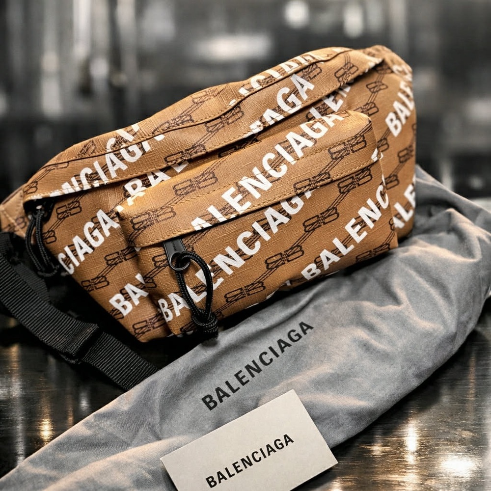 Balenciaga Tan Logo Belt Bag